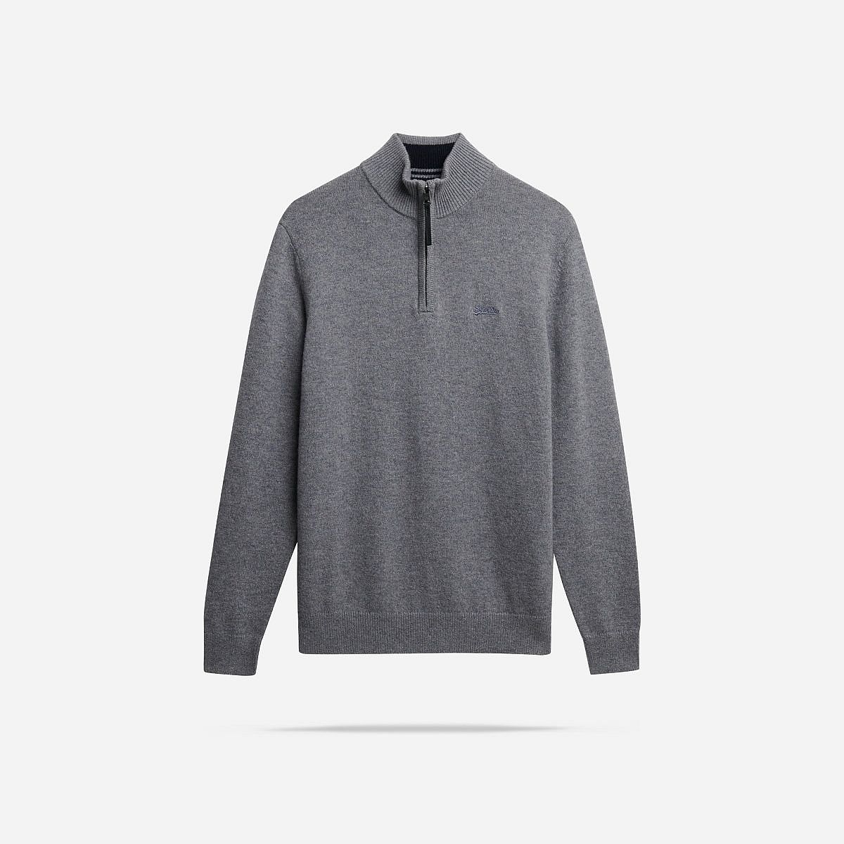 SuperDry Mode Wool Blend Half Zip Sweater Heren