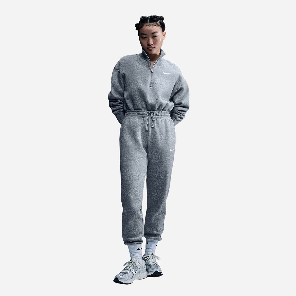 Nike Sportswear Phoenix Fleece Quarter-Zip Crop Sweater Dames Nike Sportswear Phoenix Fleece Quarter-Zip Crop Sweater Dames