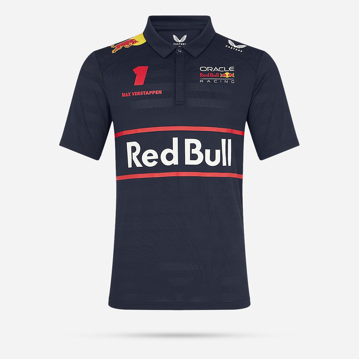 Castore Red Bull Racing 2025-2026 Polo 'Max Verstappen' Heren Castore Red Bull Racing 2025-2026 Polo 'Max Verstappen' Heren