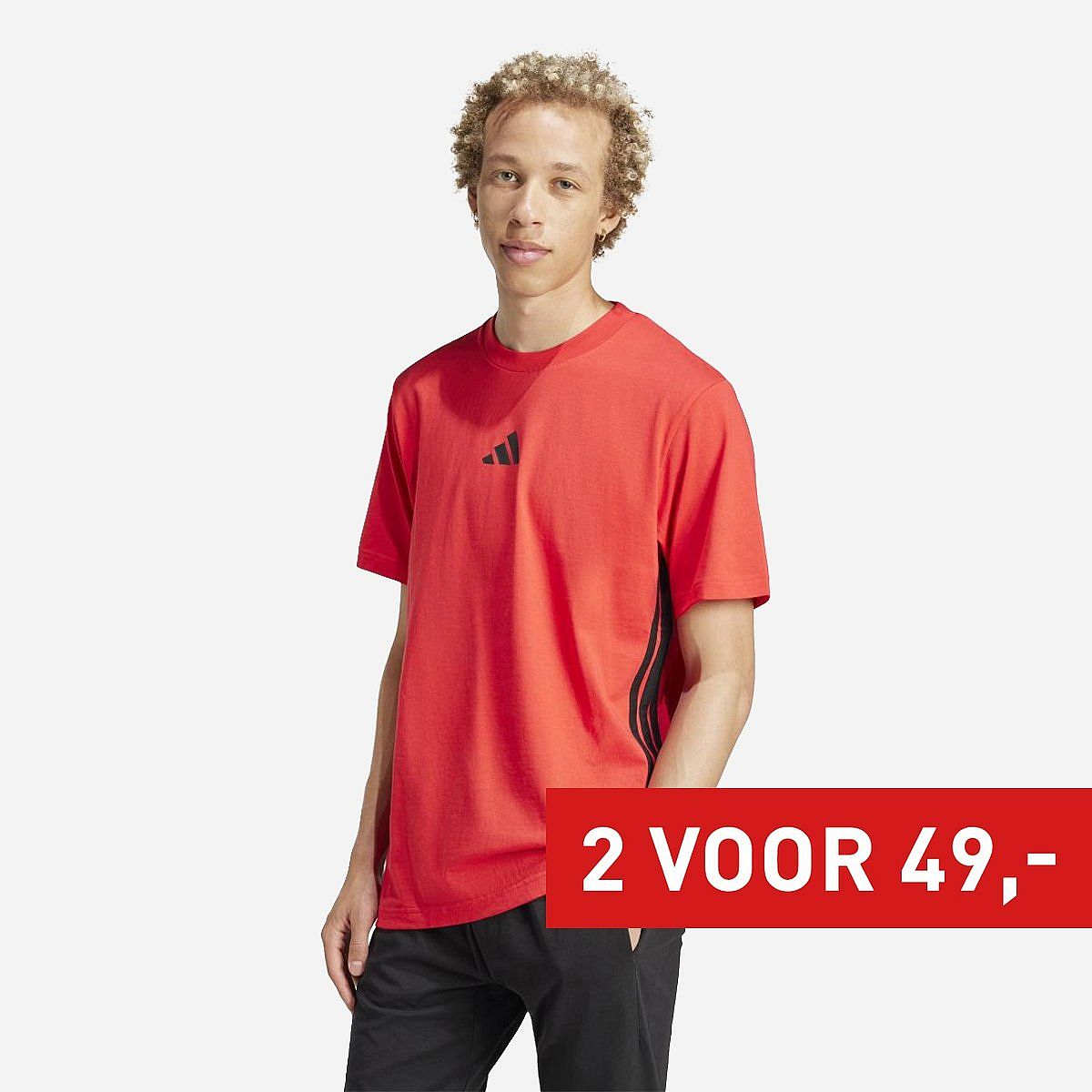 Adidas Essentials 3-Stripes Jersey T-Shirt Heren Adidas Essentials 3-Stripes Jersey T-Shirt Heren