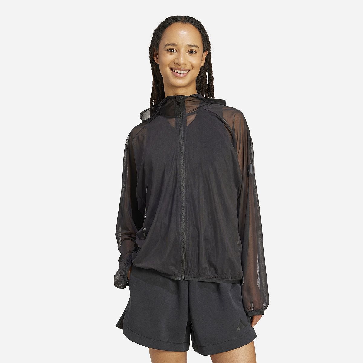 Adidas All Season Soft Lux Mesh Full-Zip Hoodie Dames