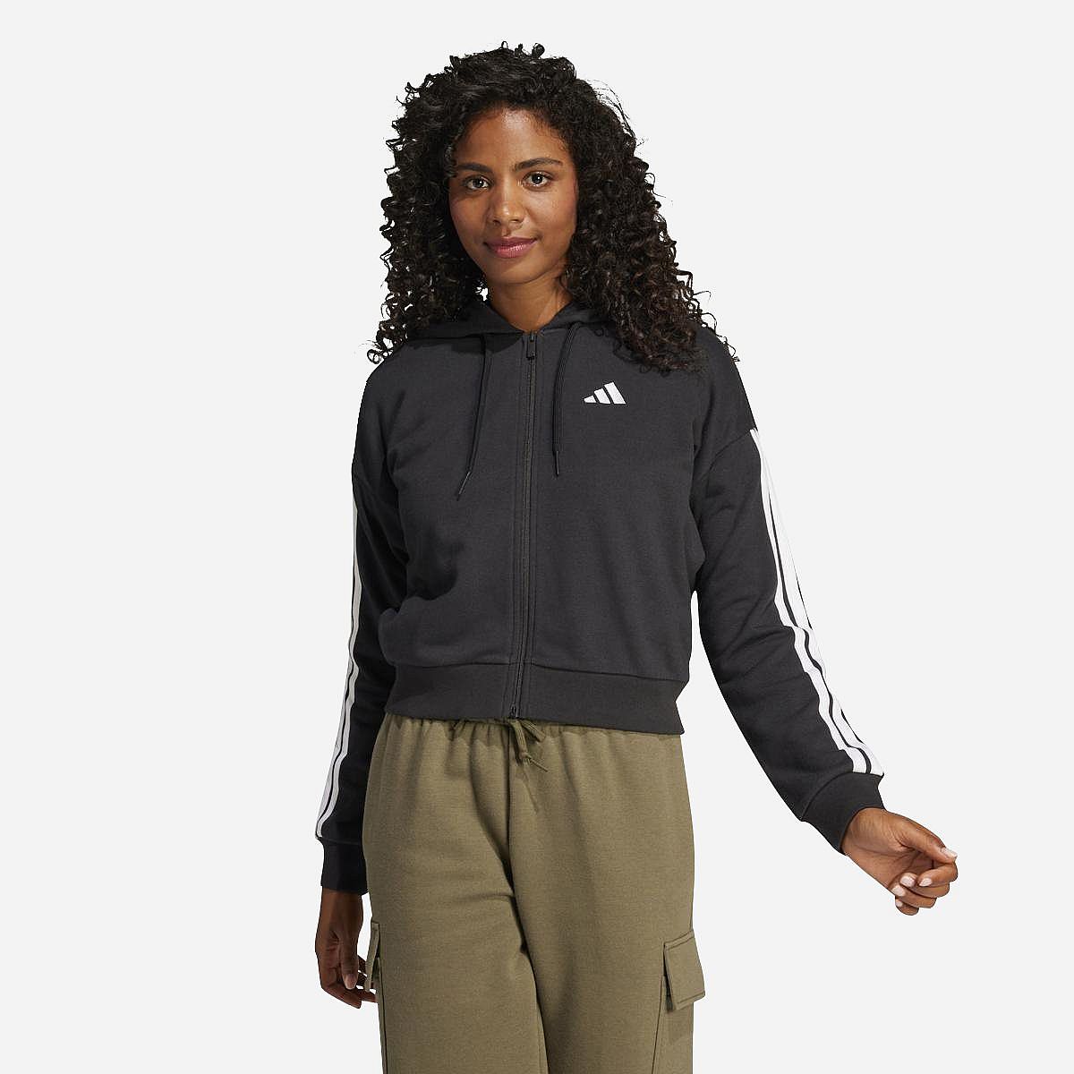 Adidas Essentials 3-Stripes French Terry Full-Zip Hoodie Dames Adidas Essentials 3-Stripes French Terry Full-Zip Hoodie Dames