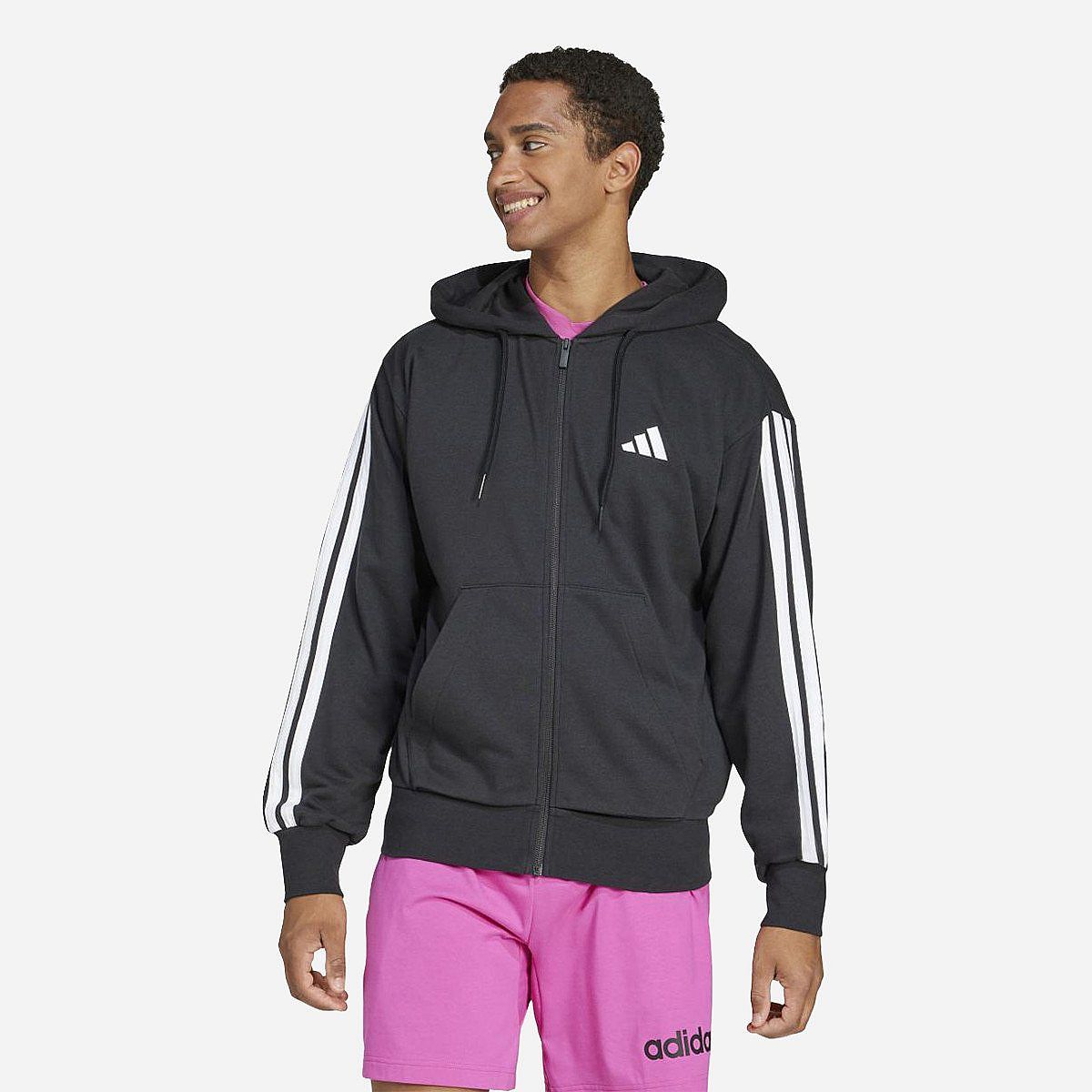 Adidas Essentials 3-Stripes French Terry Full-Zip Hoodie Heren Adidas Essentials 3-Stripes French Terry Full-Zip Hoodie Heren