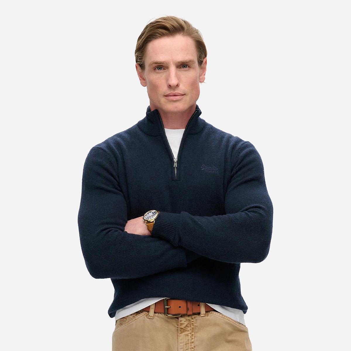 SuperDry Mode Essential Knit Half Zip Sweater Heren