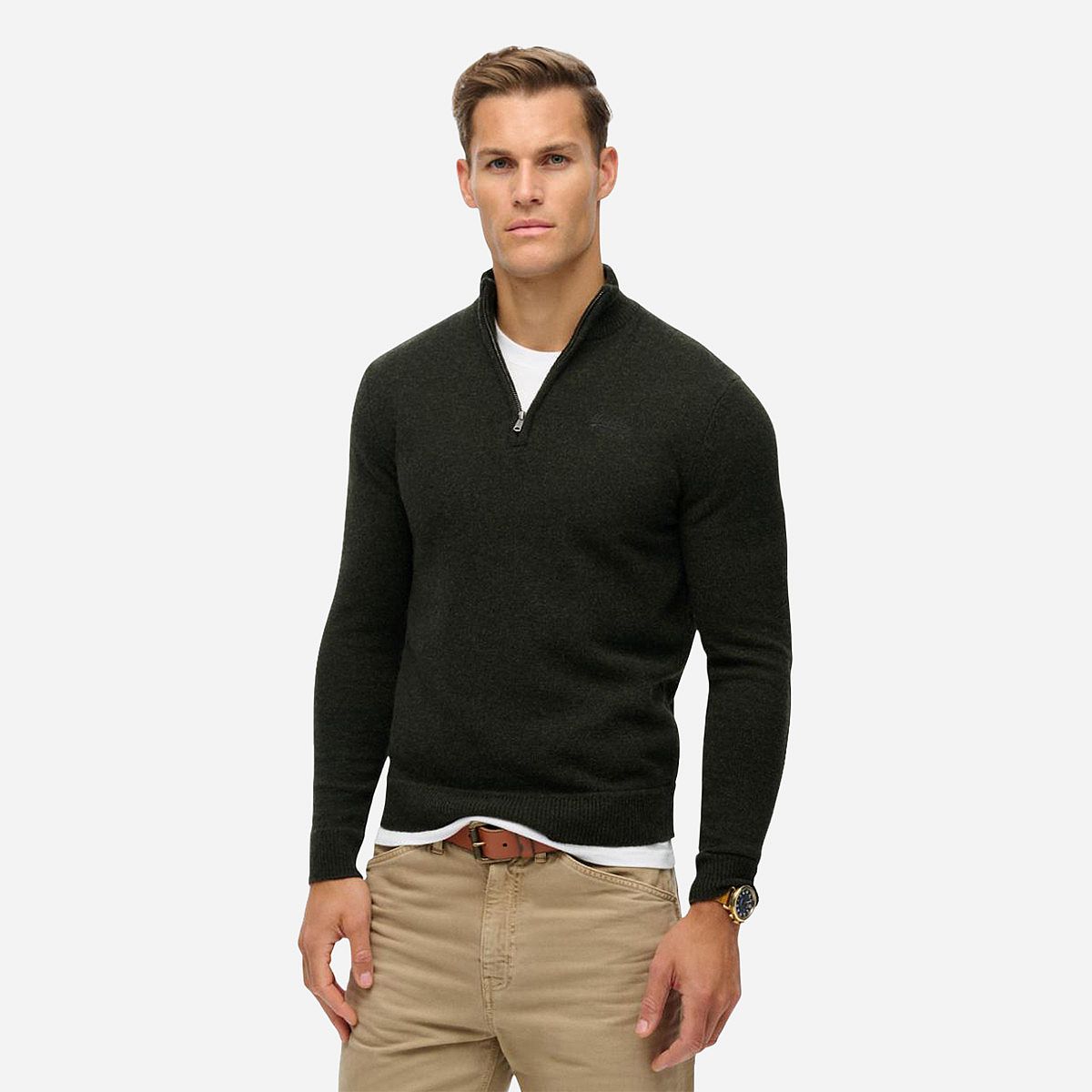 SuperDry Mode Essential Knit Half Zip Sweater Heren