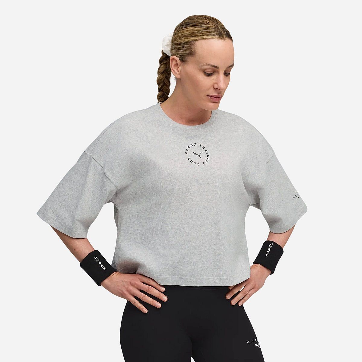 Puma Hyrox Cropped Sportstyle T-Shirt Korte Mouw Dames