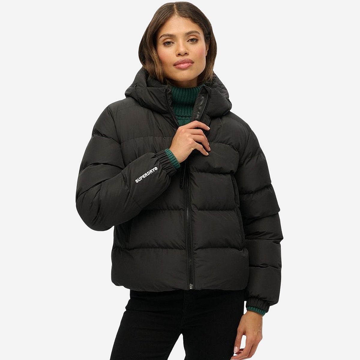 SuperDry Mode Sport Puffer Hooded Jas Dames SuperDry Mode Sport Puffer Hooded Jas Dames