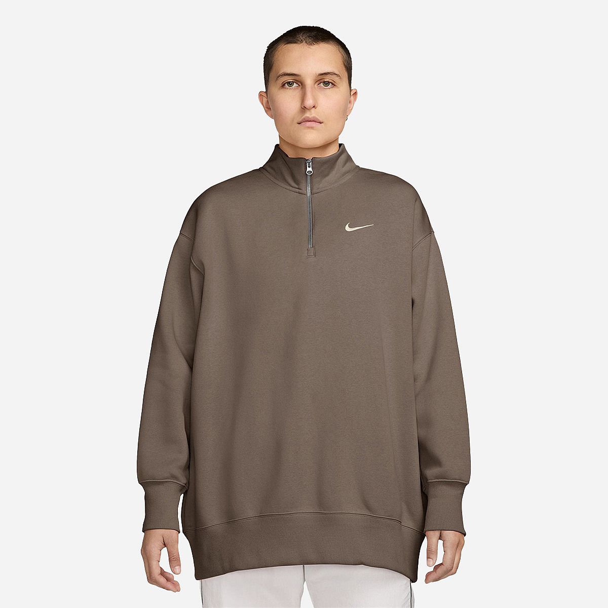 Clothes Nike Phoenix Fleece Half Zip Sweatshirt In Beige Nike